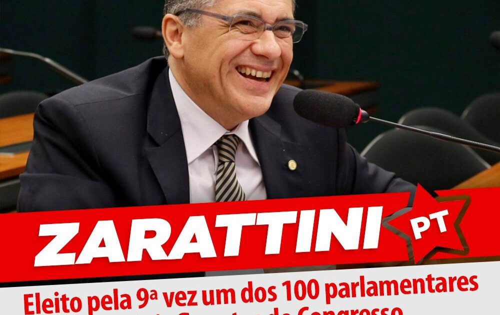 ZARATTINI É ELEITO PELA 9ª VEZ UM DOS PARLAMENTARES MAIS INFLUENTES DO CONGRESSO NACIONAL