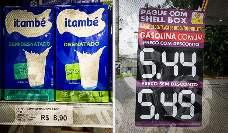 Crise econômica: litro do leite está 14% mais caro do que o da gasolina