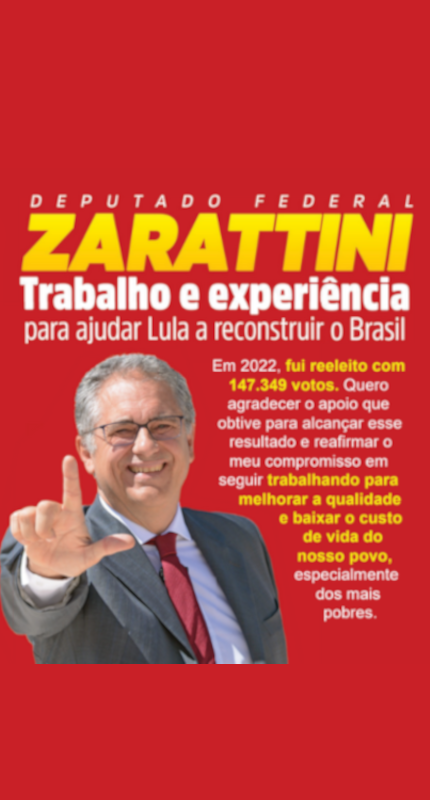 Deputado Zarattini e Lula juntos pela união e Reconstrução do Brasil