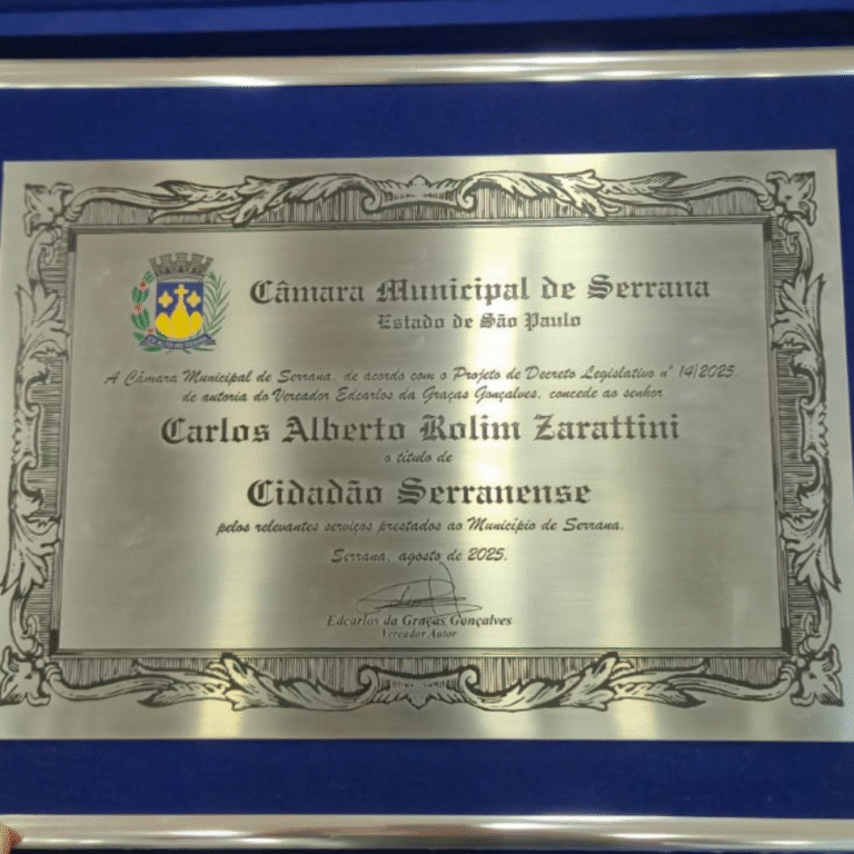Zarattini recebe título de Cidadão Honorário da cidade de Serrana