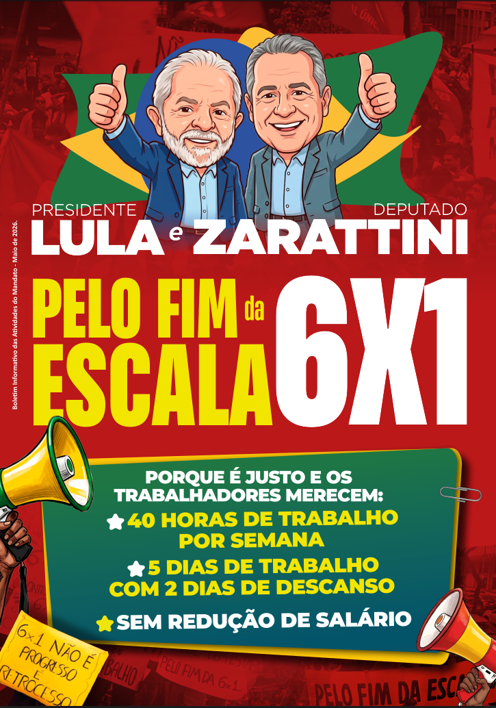 Lula e Zarattini juntos pelo fim da escala 6×1